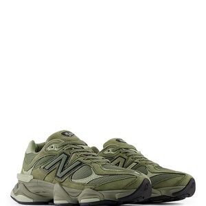 New Balance Olive Green Mesh & Suede Sneakers 9060